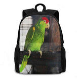Green and Red Budgie Backpack for Teen College Student