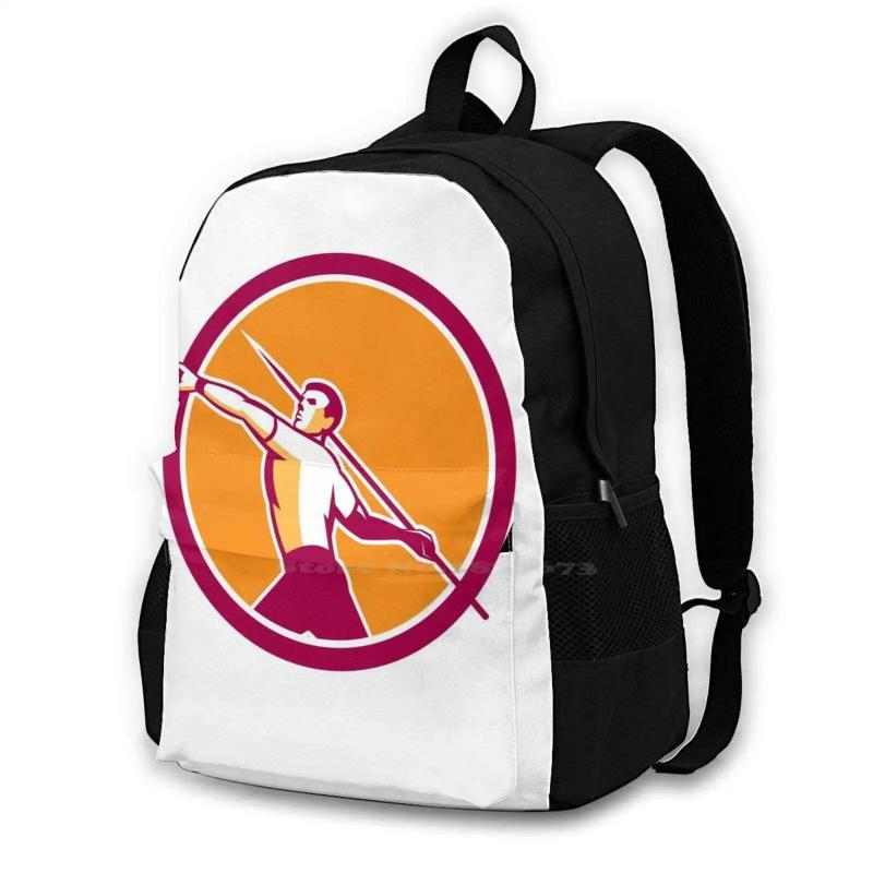 Javelin Throw Track And Field Athlete Circle Arrivals Satchel Schoolbag Bags Bac