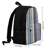 Large Capacity Backpack Laptop Travel Bags Jeans Stripes Lines