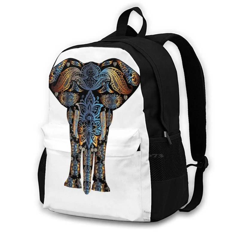 Rainbow Elephant Indian Multicolor Backpack Laptop Travel Bags