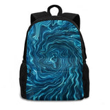 Wavey Plasma Waves Travel Laptop Bagpack Bags