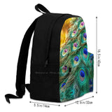 Peacock Feather School Bag Big Capacity Backpack Laptop 15 Inch