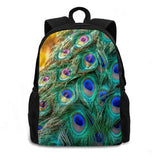 Peacock Feather School Bag Big Capacity Backpack Laptop 15 Inch