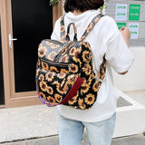 Ethnic Style Sunflower Leopard Print Women's Backpack