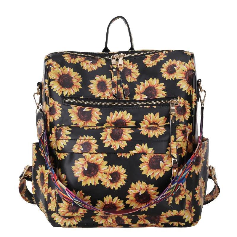 Ethnic Style Sunflower Leopard Print Women's Backpack