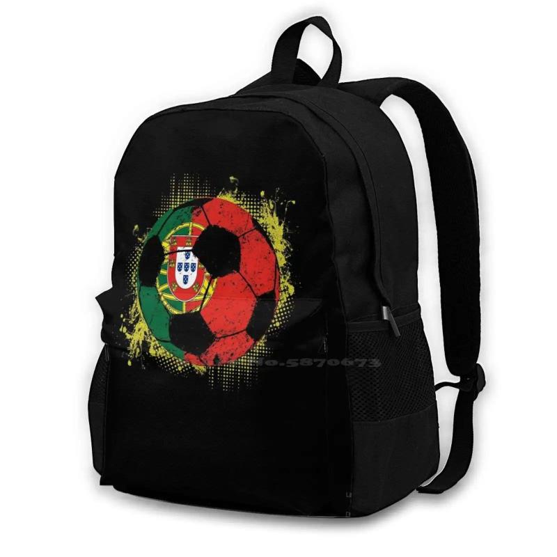 Portugal Football Team Teen College Student Backpack Laptop Travel Bags