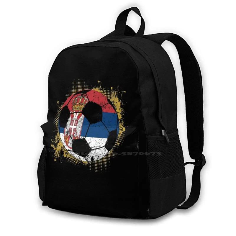 Serbia Football Gift School Bag Big Capacity Backpack Laptop 15 Inch
