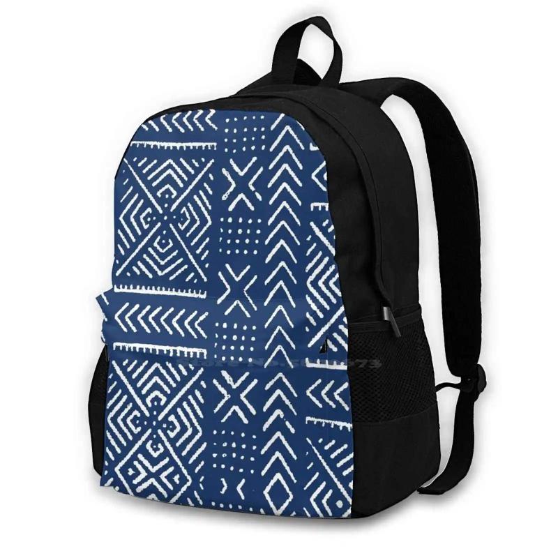 Dark Mud Cloth Travel Laptop Backpack African Tribal