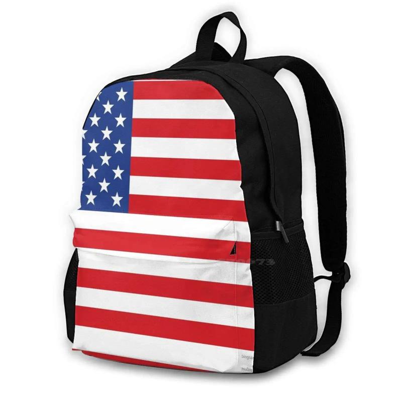 U.S. Flag Teen College Student Backpack Laptop Travel Bags America American Flag