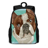 French Bulldog School Bag Big Capacity Backpack Laptop 15 Inch