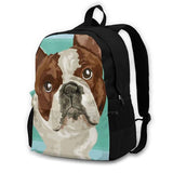 French Bulldog School Bag Big Capacity Backpack Laptop 15 Inch