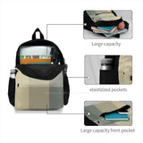 Pastel Squares Laptop Backpack Abstract Geometric Beige