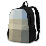 Pastel Squares Laptop Backpack Abstract Geometric Beige