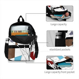 Abstract 3D Print Backpack Casual Bag Abstract Art Cacography Doodle Lines