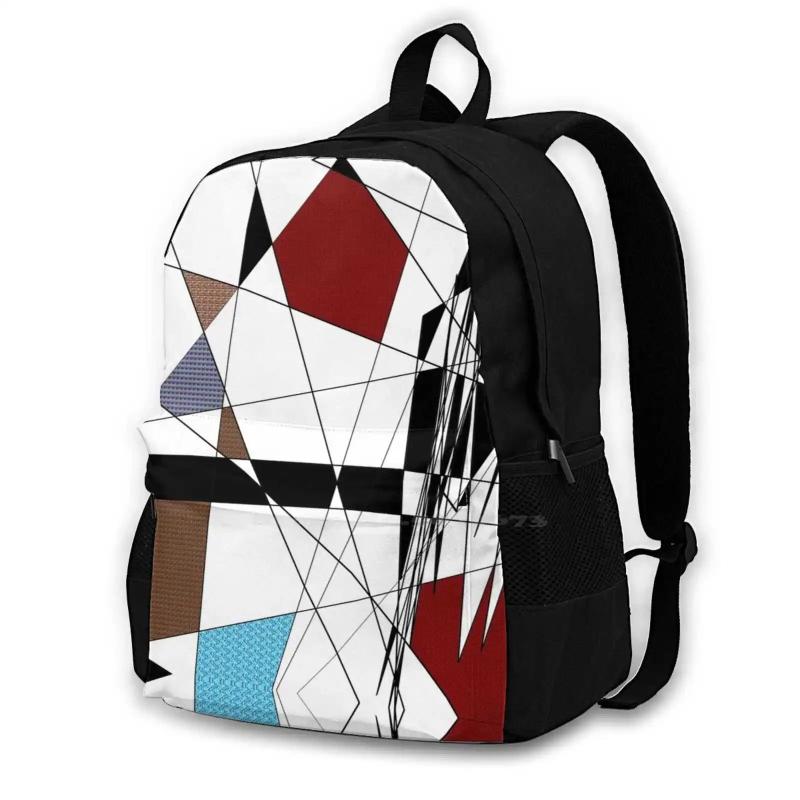 Abstract 3D Print Backpack Casual Bag Abstract Art Cacography Doodle Lines