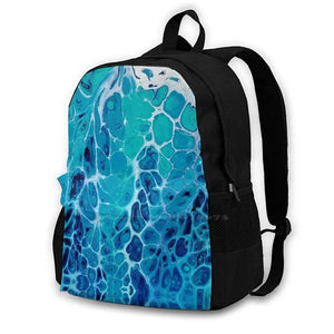Ocean Bag Backpack Water Drops Blues Acrylic