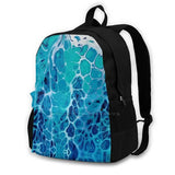 Ocean Bag Backpack Water Drops Blues Acrylic