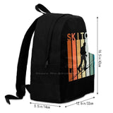 Vintage Ski Tour Skiing Skier Snowboarding Gift Large Capacity Backpack