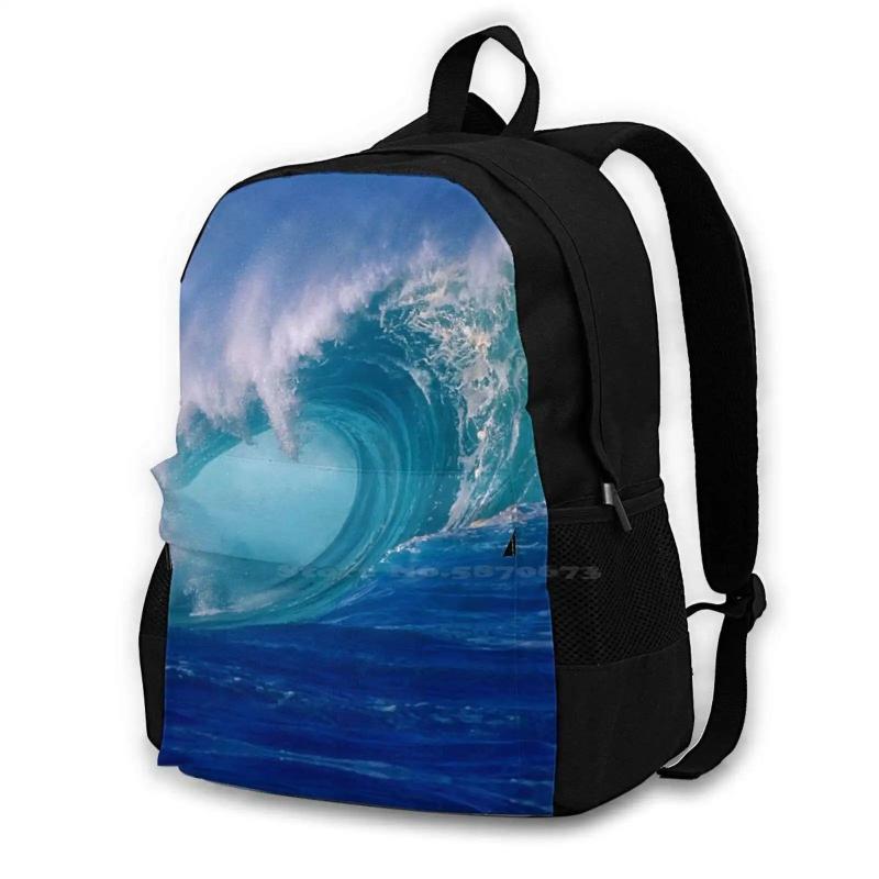 Hawaiian North Shore Wave Backpack for School Laptop Travel Bag