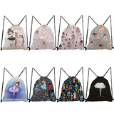 Female Ballet Art Girl Print Backpack for Students