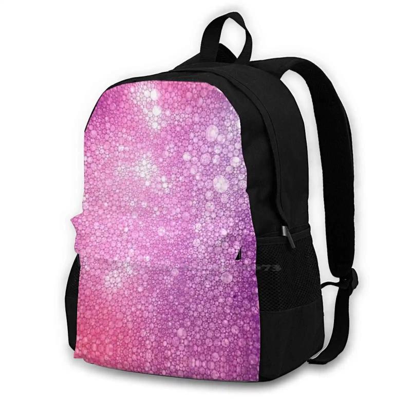 Purple Pink Foam Bubbles Microscope 40X Backpack Student School Laptop Travel