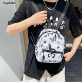 Women's Nylon Backpacks Butterfly Leopard Print Small Bag School Teen Girls