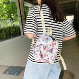Women's Nylon Backpacks Butterfly Leopard Print Small Bag School Teen Girls