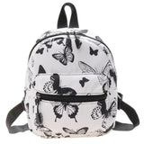Women's Nylon Backpacks Butterfly Leopard Print Small Bag School Teen Girls