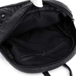 Women's Small Shoulder Bags Soft Leather Ladies Backpack Multifunctional