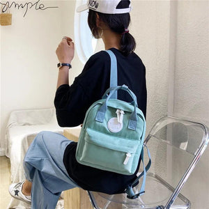 Girls' School Bag Retro Mini Backpack Solid Small Student