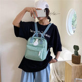 Girls' School Bag Retro Mini Backpack Solid Small Student