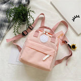 Girls' School Bag Retro Mini Backpack Solid Small Student