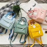 Girls' School Bag Retro Mini Backpack Solid Small Student