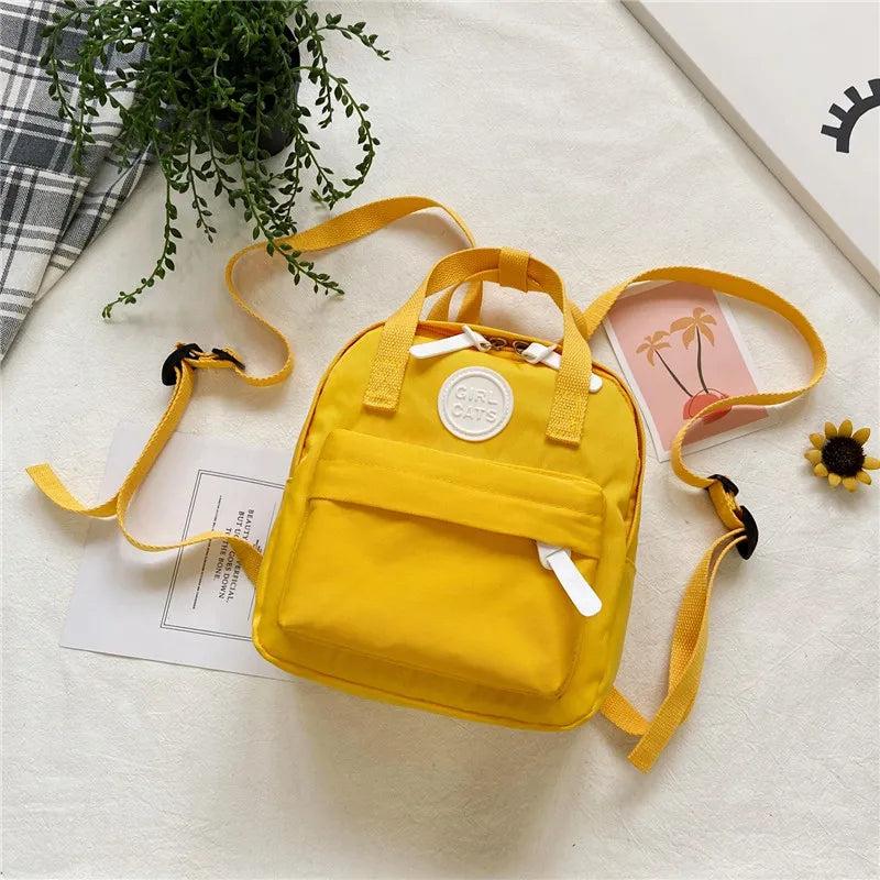 Girls' School Bag Retro Mini Backpack Solid Small Student