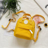 Girls' School Bag Retro Mini Backpack Solid Small Student