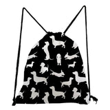 Sausage Dog Drawstring Storage Bag for Students