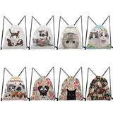 Animal Print Drawstring Backpack for Teenage Boy Girl