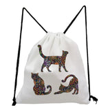 Animal Print Drawstring Backpack for Teenage Boy Girl
