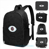 Funny Graphic Print BAD BUNNY USB Charge Backpack Men Women Travel Laptop Bag