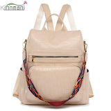 Vintage PU Leather Backpack Crocodile Pattern Shoulder Bag Women Style