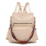 Vintage PU Leather Backpack Crocodile Pattern Shoulder Bag Women Style