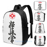 Kyokushin Karate Graphic USB Charge Backpack