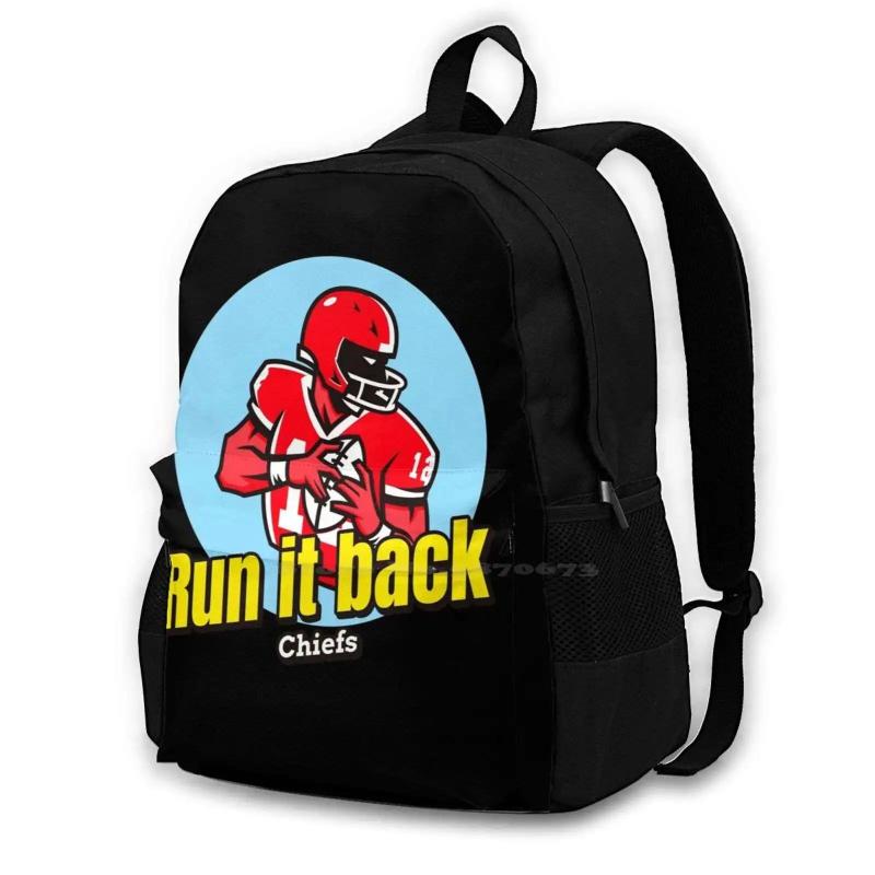 Run It Back Chiefs Travel Laptop School Backpack Bag