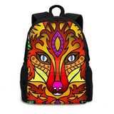 Fox Colourful Animal Head School Bag For Teenage Girls Laptop Travel Bags