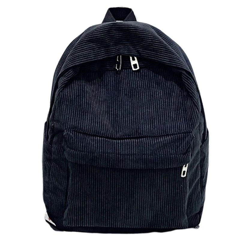 College Style Corduroy Backpack Large Capacity Student Backpack