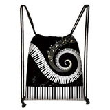 Guitar Music Notes Backpack Drawstring Bag for Travel