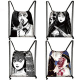 Japanese Horror Manga Backpack Canvas Drawstring Bag