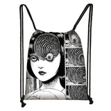 Japanese Horror Manga Backpack Canvas Drawstring Bag