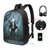 Slenderman USB Charge Backpack Men School Bags Women Bag Travel Laptop Bag