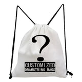 26 Initials Flower Drawstring Bags A-Z Letter Backpack Rope Softback Bag
